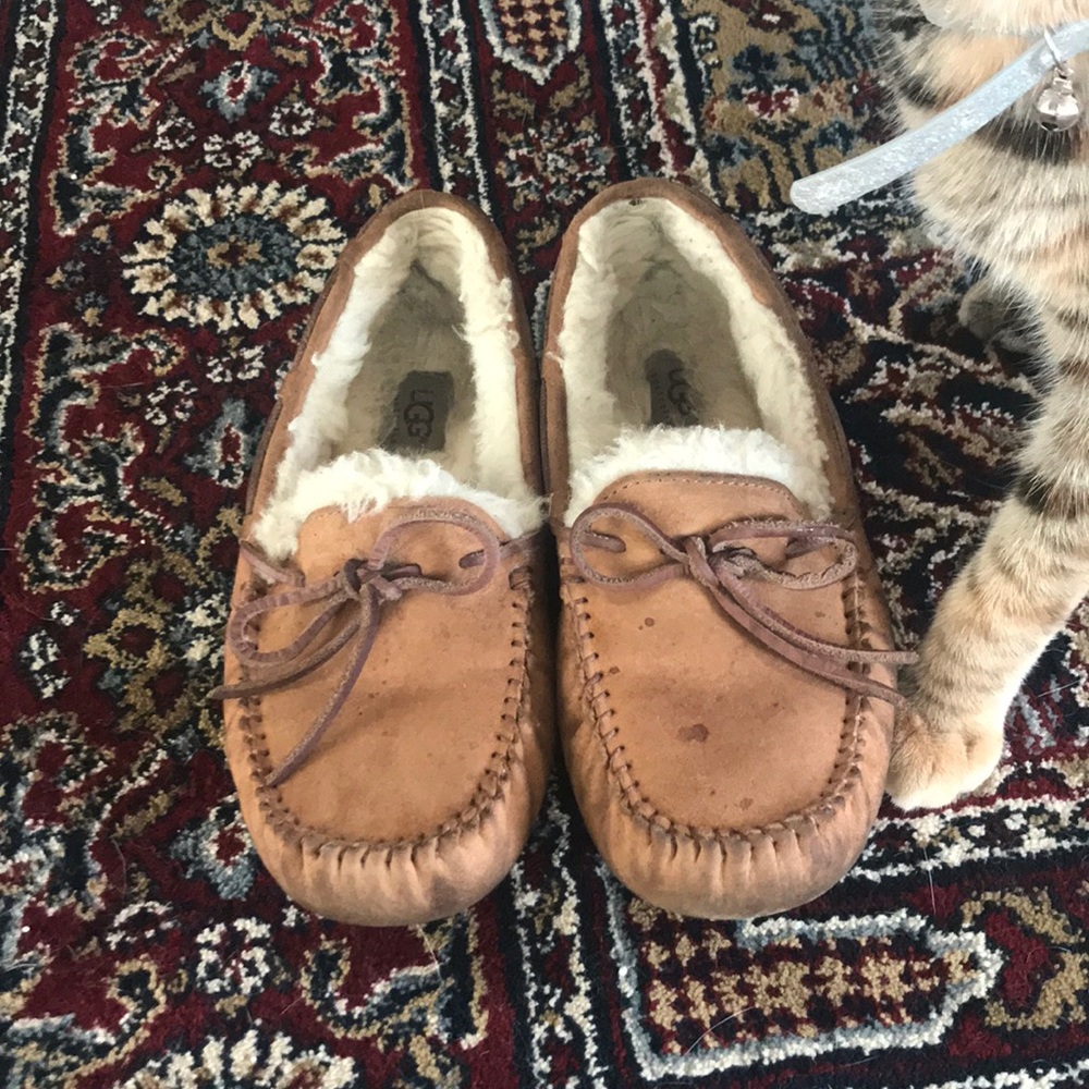 Tan UGG slippers